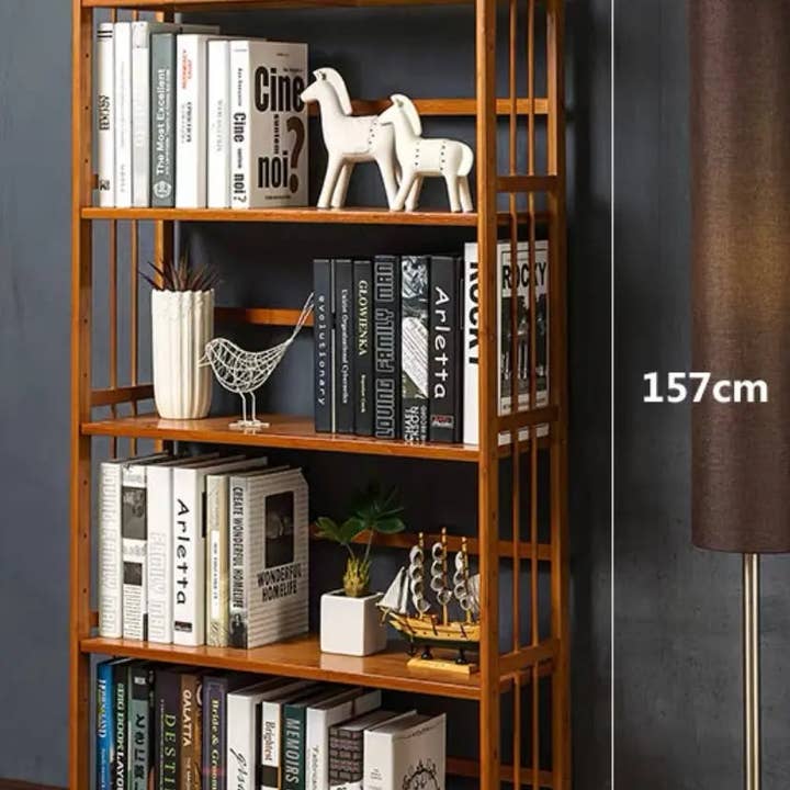 everythingbamboo - Wholesale Bookcase - Large Size Pure Bamboo Book Shelf Cabinet Simple Solid Storage Fantastic 5 and 6 Tiers BBC03