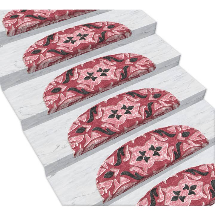 Vitaus Lot de 16 tapis d'escalier Fleurs abstraites 3189 pour la vente par Vitaus