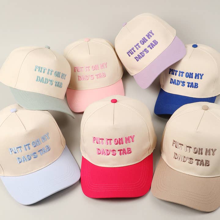 Fashion City - Wholesale Baseball Cap - Unisex - Put It On My Dad's Tab Embroidery Two-Tone Hat