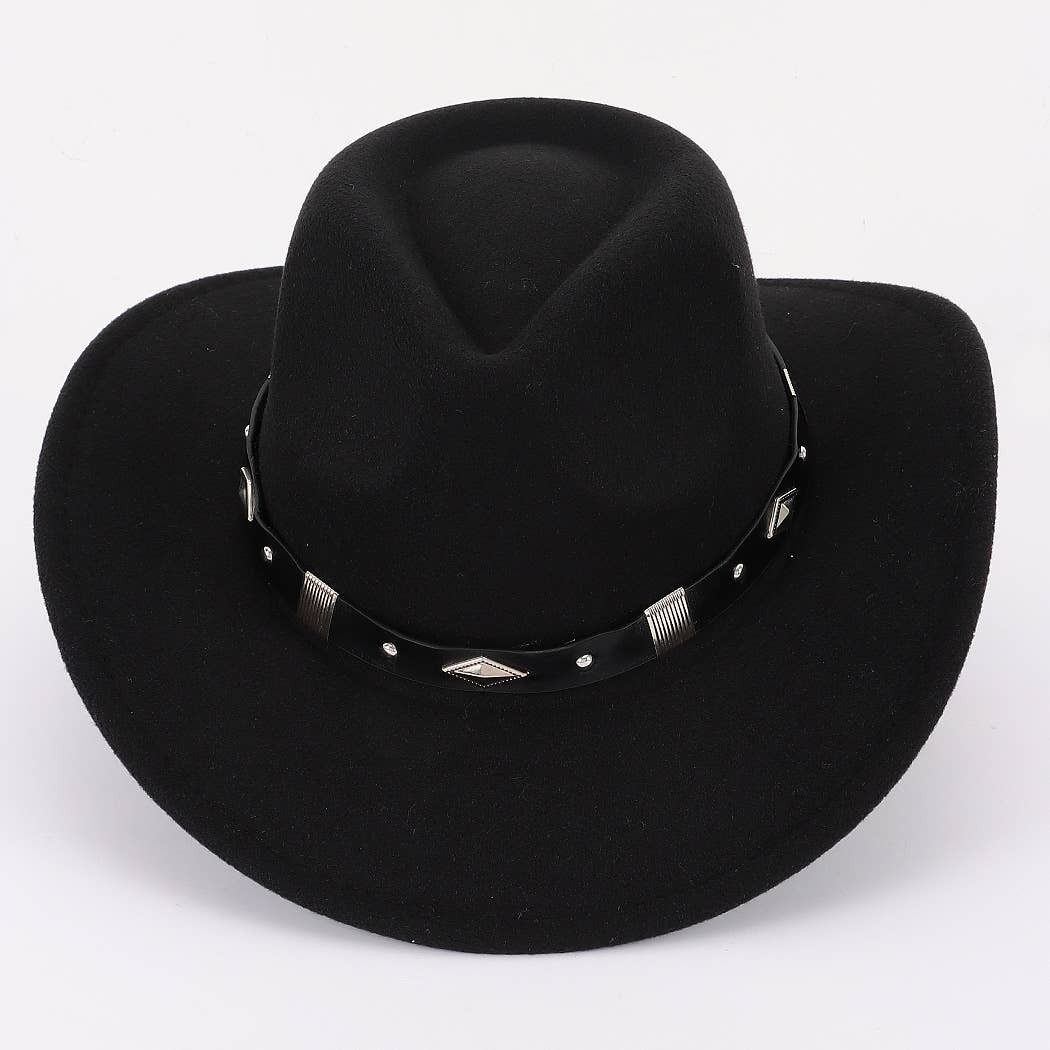 3AM BY H&D ACCESSORIES - Vente Chapeau en feutre - femme - Chapeau Fedora Western en fausse laine3