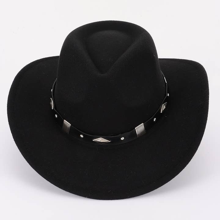 3AM BY H&D ACCESSORIES - Vente Chapeau en feutre - femme - Chapeau Fedora Western en fausse laine3