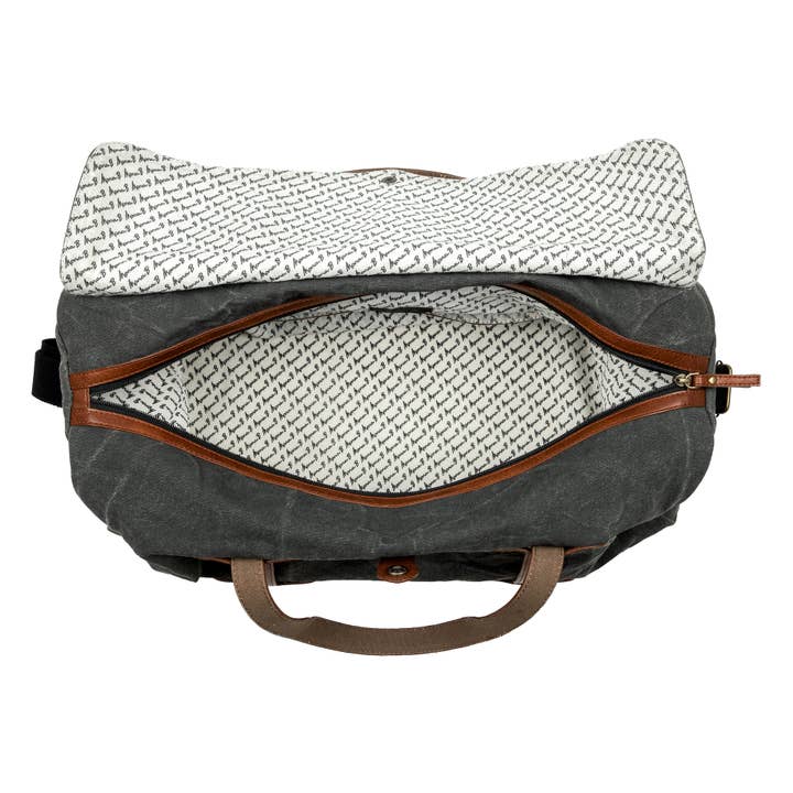 Mona B. - Wholesale Weekender Bag - Women's - Aldrich Up-Cycled Canvas Duffle Weekender Bag2