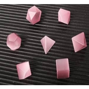 Geek Therapeutics - Vendita all'ingrosso Dadi - Set di dadi con pietre preziose occhi di gatto rosa1