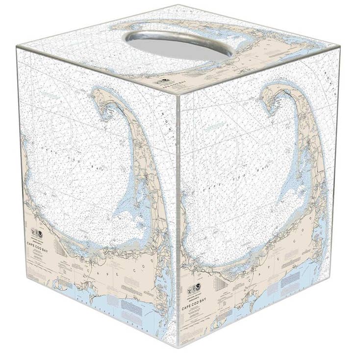 Housse de boîte à mouchoirs Cape Cod Nautical Chart pour la vente par Marye-Kelley