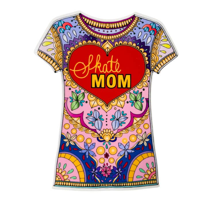 Skate Mom Die Cut Sticker, 3" x 3" for wholesale by Denali & Co.
