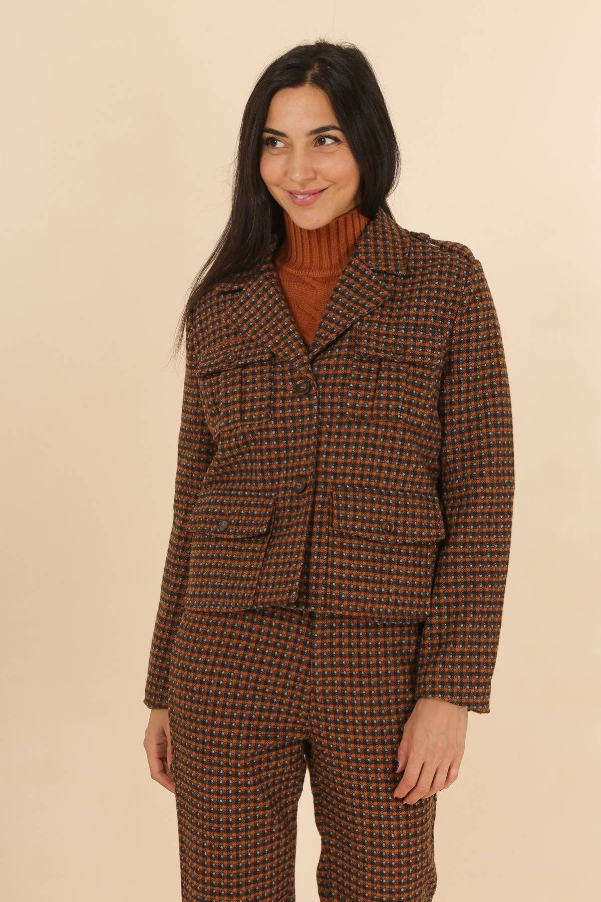 CAMMELLO GIACCA IN TARTAN 3851 LUREX in vendita all'ingrosso su Faire0