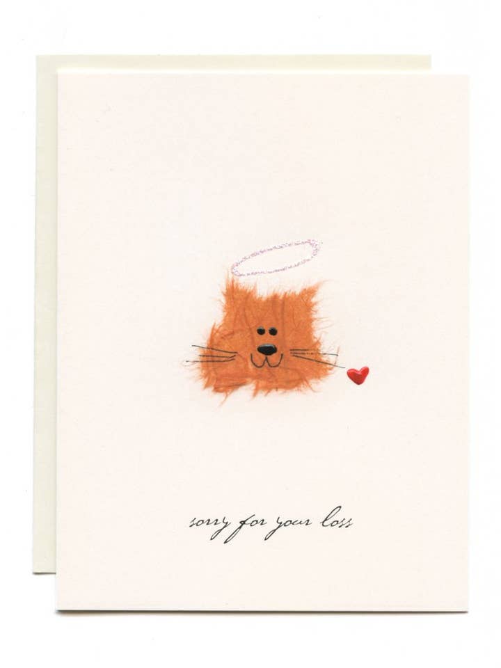 « Désolé pour votre perte » Chat w/Halo pour la vente par FLAUNT HANDMADE CORRESPONDENCES