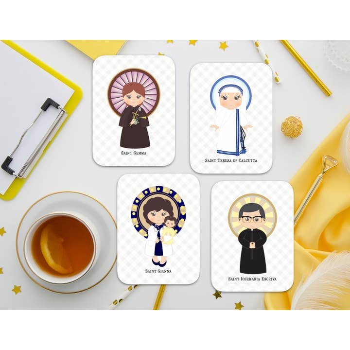 Meyer Market Designs - Wholesale Learning Cards - Kids & Baby - Fishing with the Saints Game Card Set. Set of 48 (12 saints) Saint Matching Game. First Communion Gift. Baptism Gift. Catholic Gift.