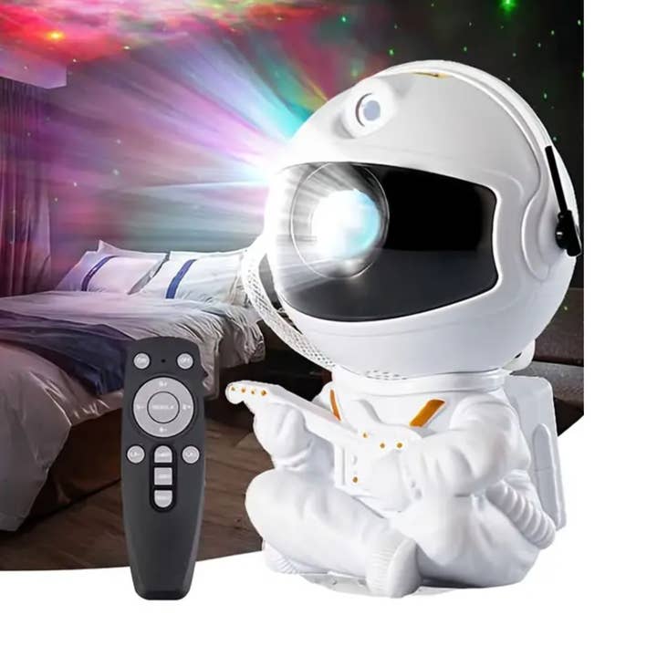 K & S WHOLESALE INC - Wholesale Night Light - 6" SITTING ASTRONAUT SPACE PROJECTOR LIGHT 24PCS0