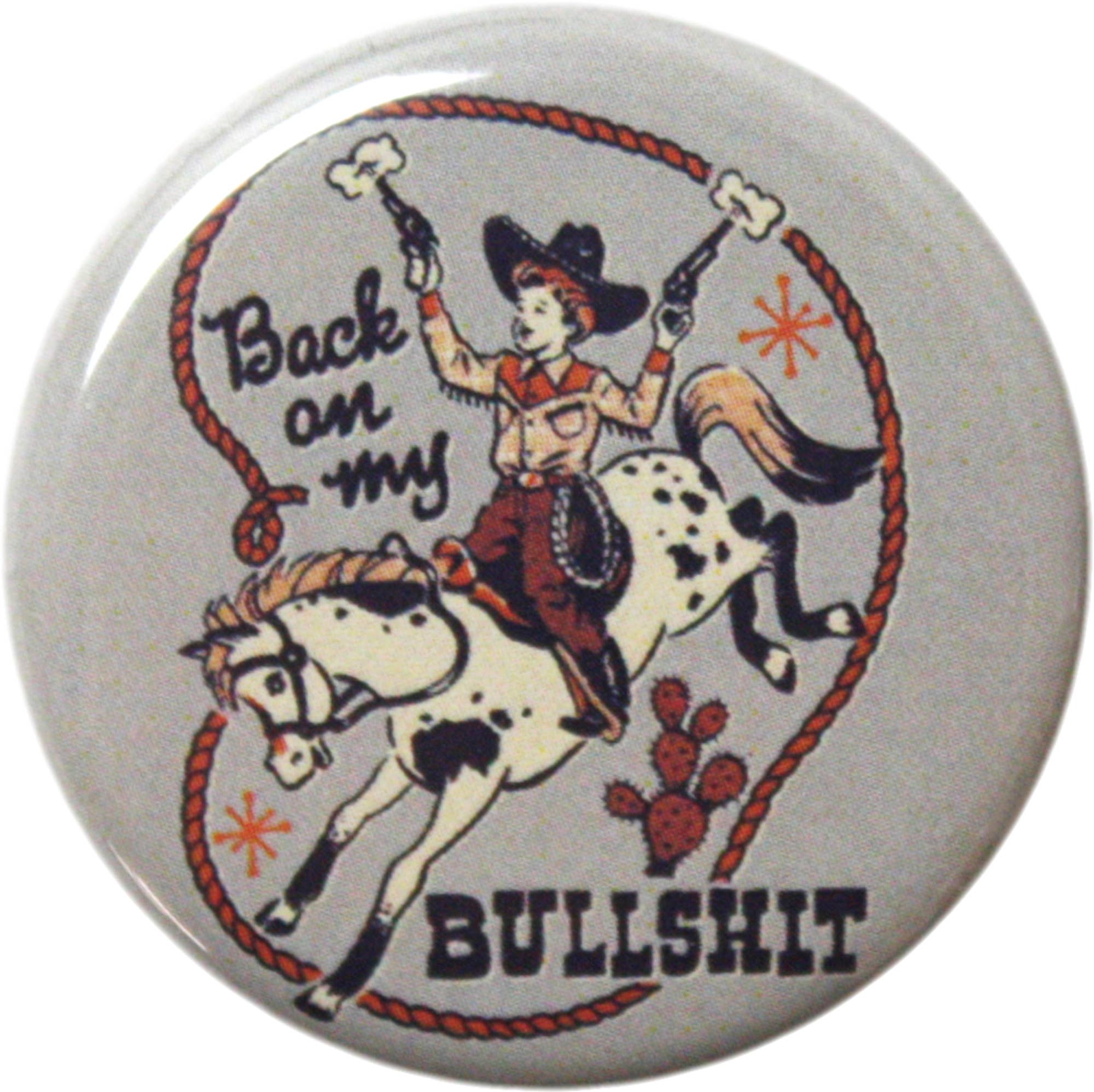 Square Deal Recordings & Supplies - Wholesale Lapel pin/button - Pin-on Button - 1.25"  -Back on my Bullshit - Steven Rhodes0