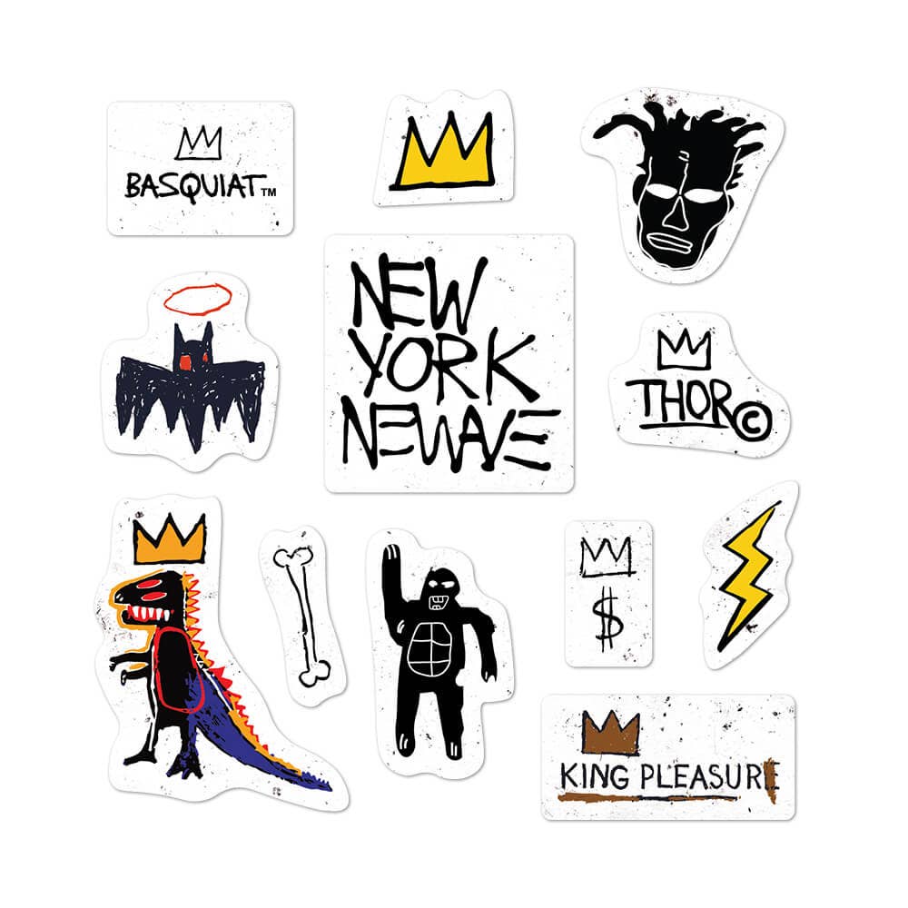 Apply Stickers - Wholesale Sticker - Basquiat's Icons - Sheet of 12 Kiss-Cut Stickers1