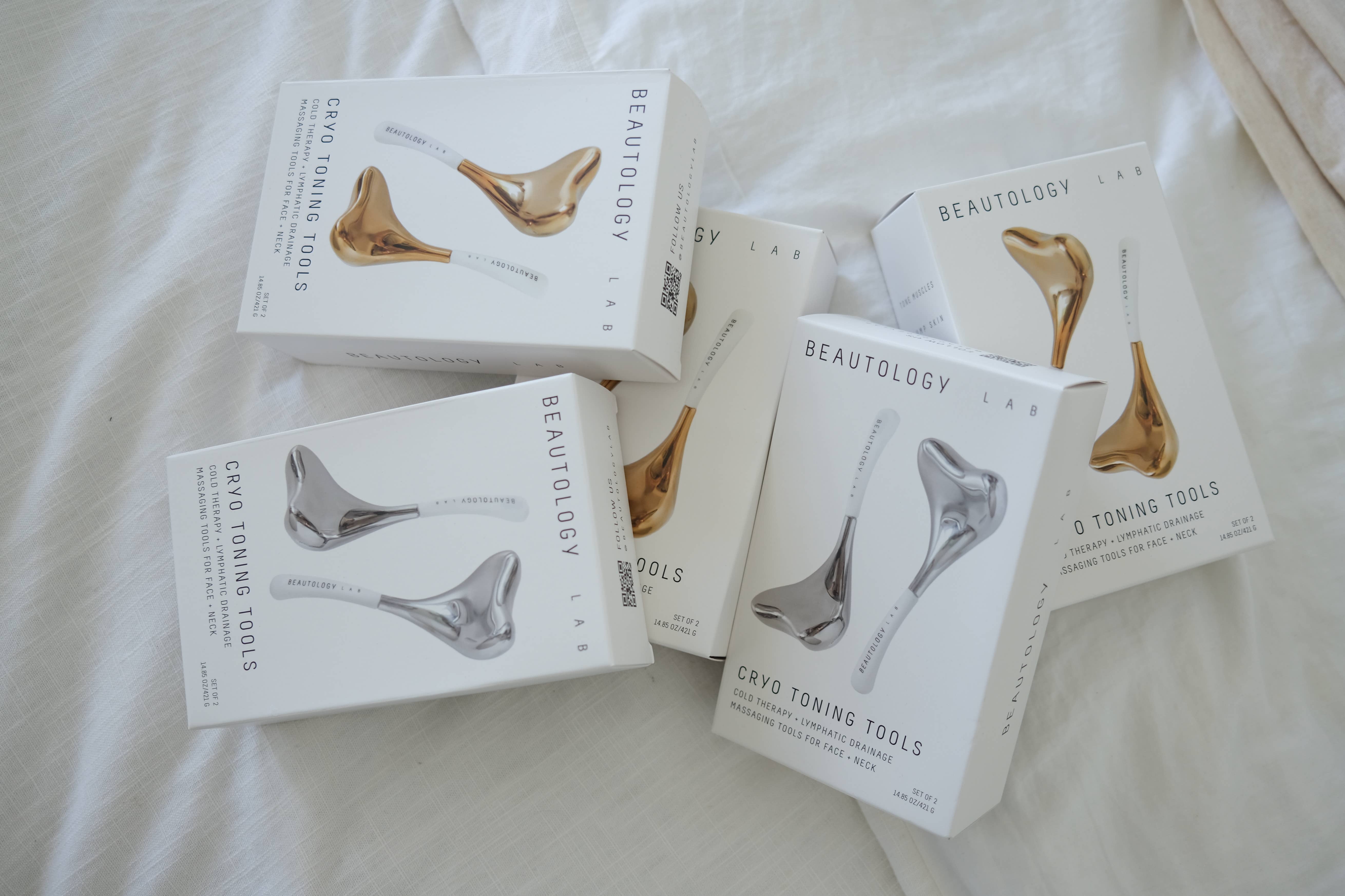 BEAUTOLOGY LAB – wholesale Ansiktsroller – Cryoterapi-verktyg i silver – set om 22