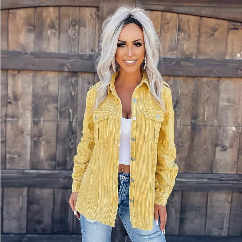 Fashion Combination – wholesale Skjortjacka/jackett – Dam – Tvättad manchesterjacka med knappar för kvinnor11