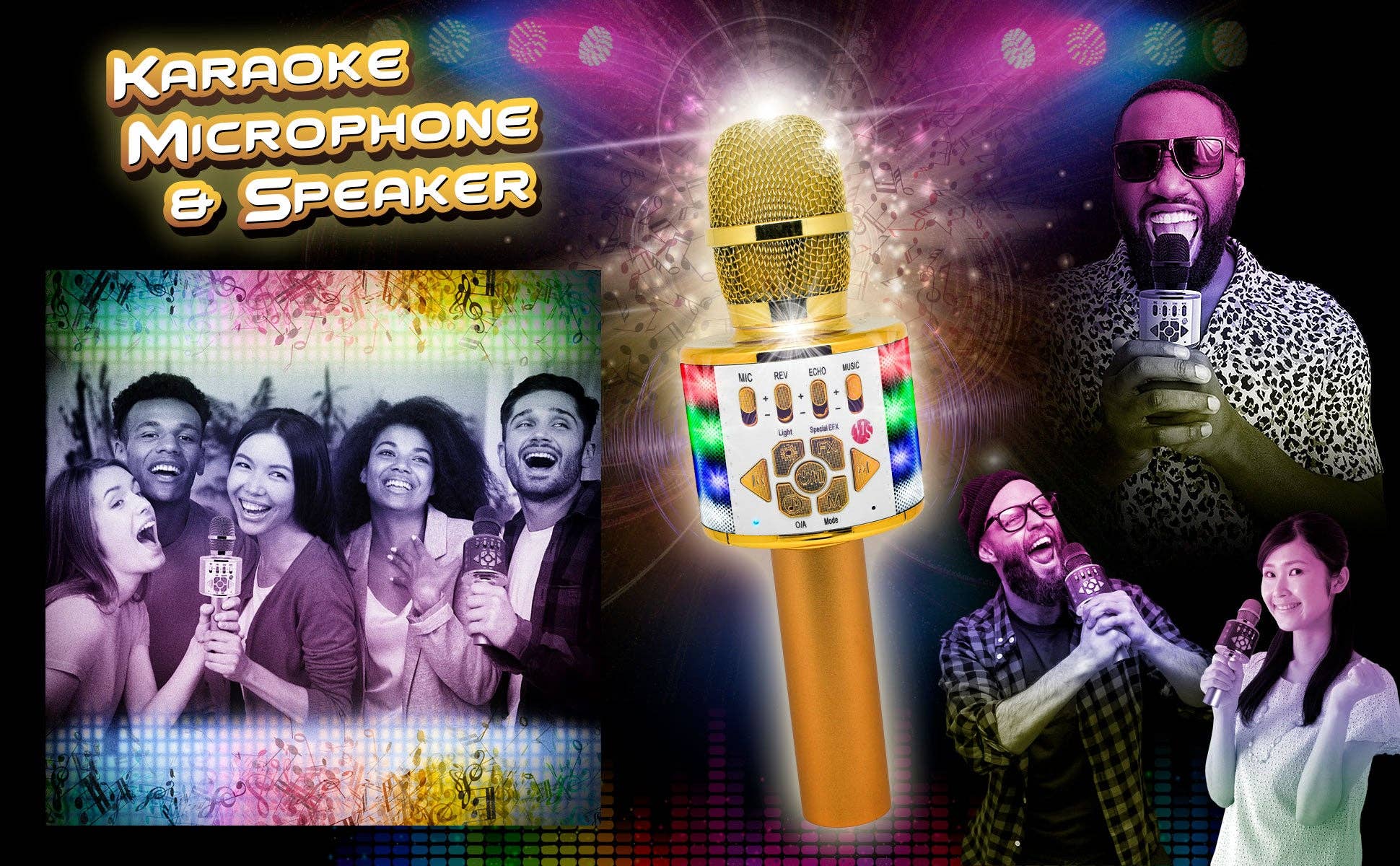Mainstream Source - Wholesale Musical Instrument - Mainstream Source® Wireless Bluetooth Karaoke Microphone – H1