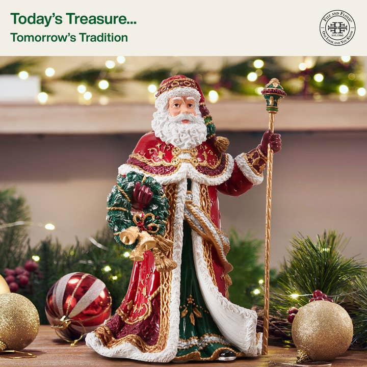 RED Fitz & Floyd Noel Holiday Santa Musical Gift Box Pkg for wholesale on Faire5