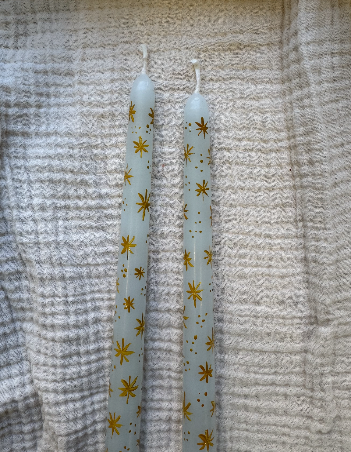 Studio Elizabeth Bloom - Wholesale Tapered Candle/Candlestick - Hand-Painted Stars-  Set of 21