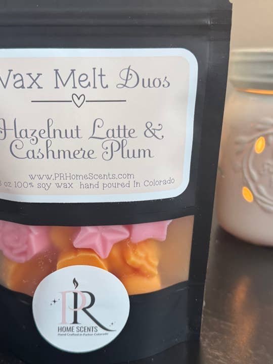 Wax Melt Duos - Hazelnut Latte & Cashmere Plum - 3.5 oz soy wax for wholesale by PR Home Scents
