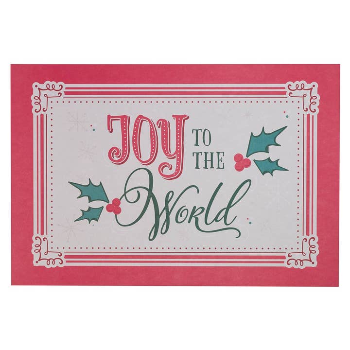 Placemats Paper 12pc Joy to the World for wholesale by Christian Art Gifts