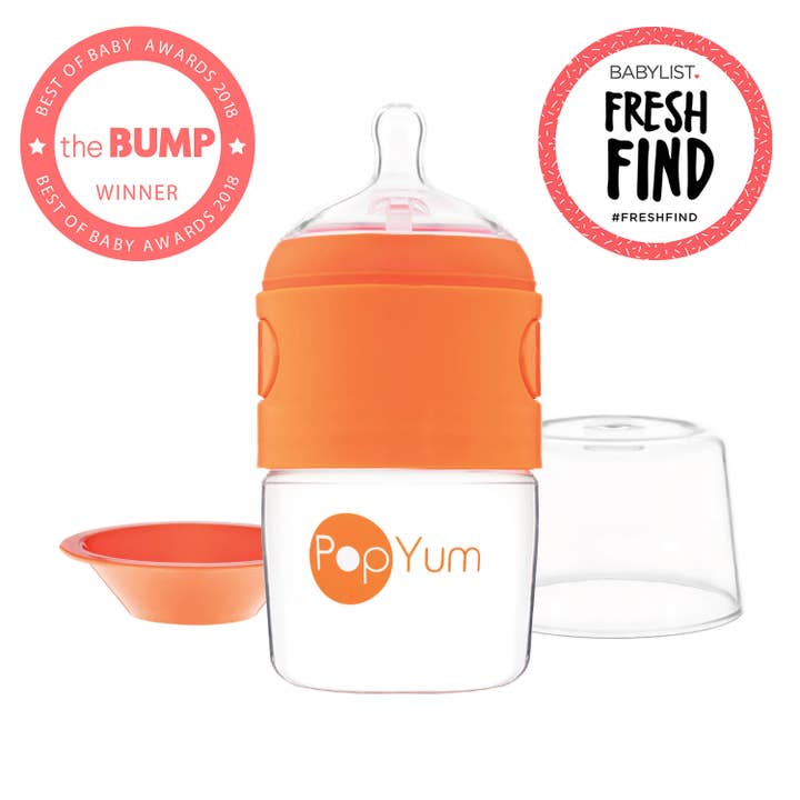 PopYum - Wholesale Baby Bottle - PopYum Orange 5 oz. Anti-Colic Formula Making Bottle9