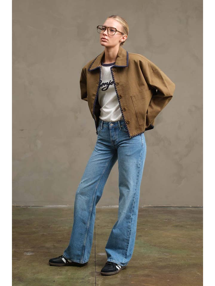 OLIVE Collar Jacket with Contrast Stitching - RJ1044 for wholesale on Faire8