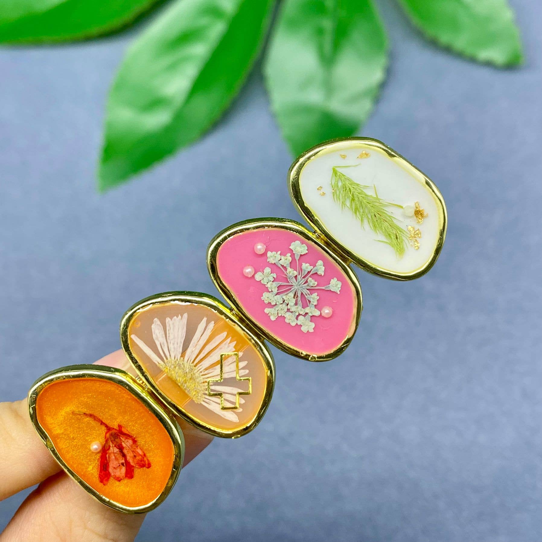 Mio Queena - Wholesale Hair Clip - Women's - Multi-style Pressed Dried Flowers Floral Hair Clip - PDF3