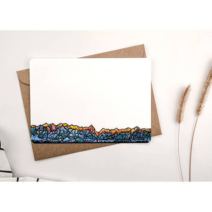 Sarah Angst Art - Wholesale Stationery/Notecard Set - Cute Little Postcard Packs: Alpenglow Mountains5