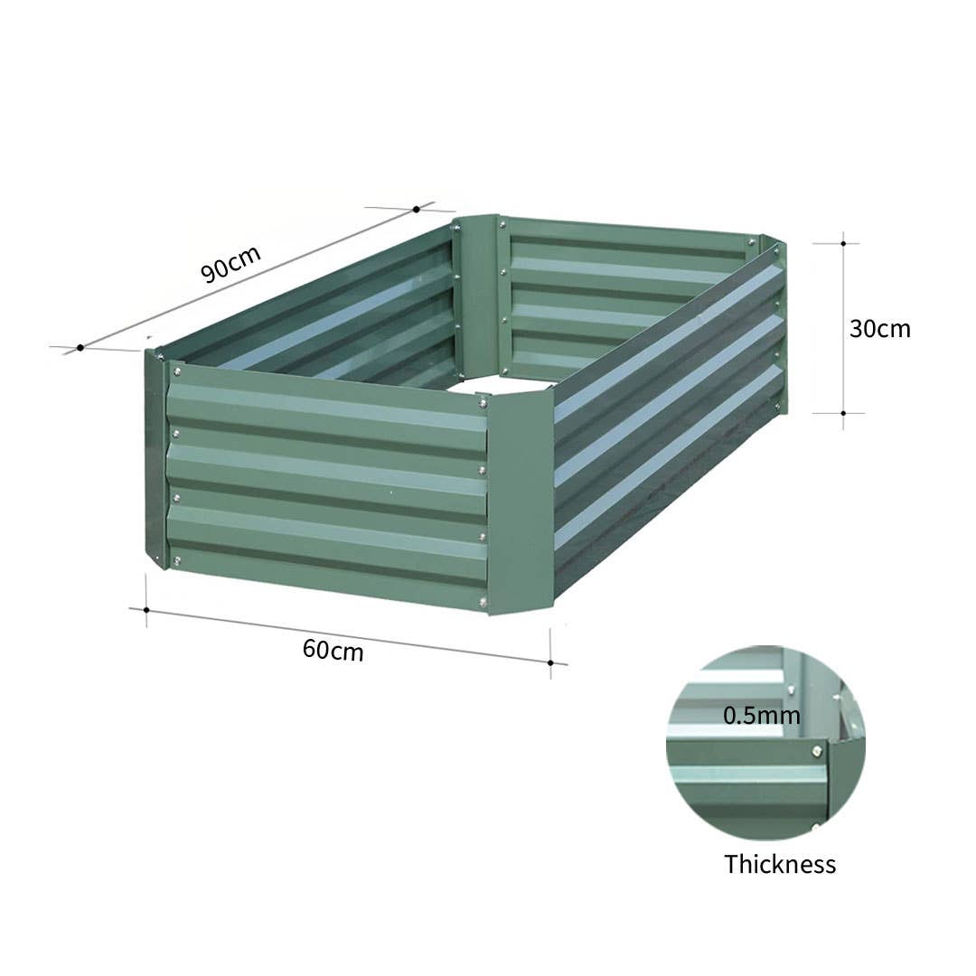 SOGA International Pty Ltd - Wholesale Planter Box - 90cm Rectangle Galvanized Raised Garden Bed Green4