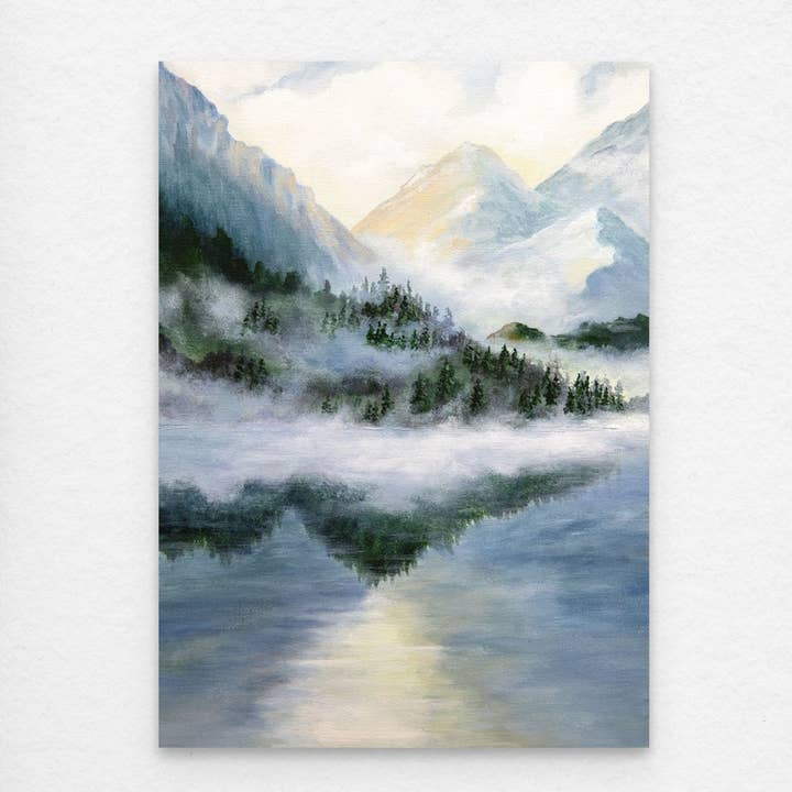 Misty Mountain Lake for wholesale by Tricia Makes Art