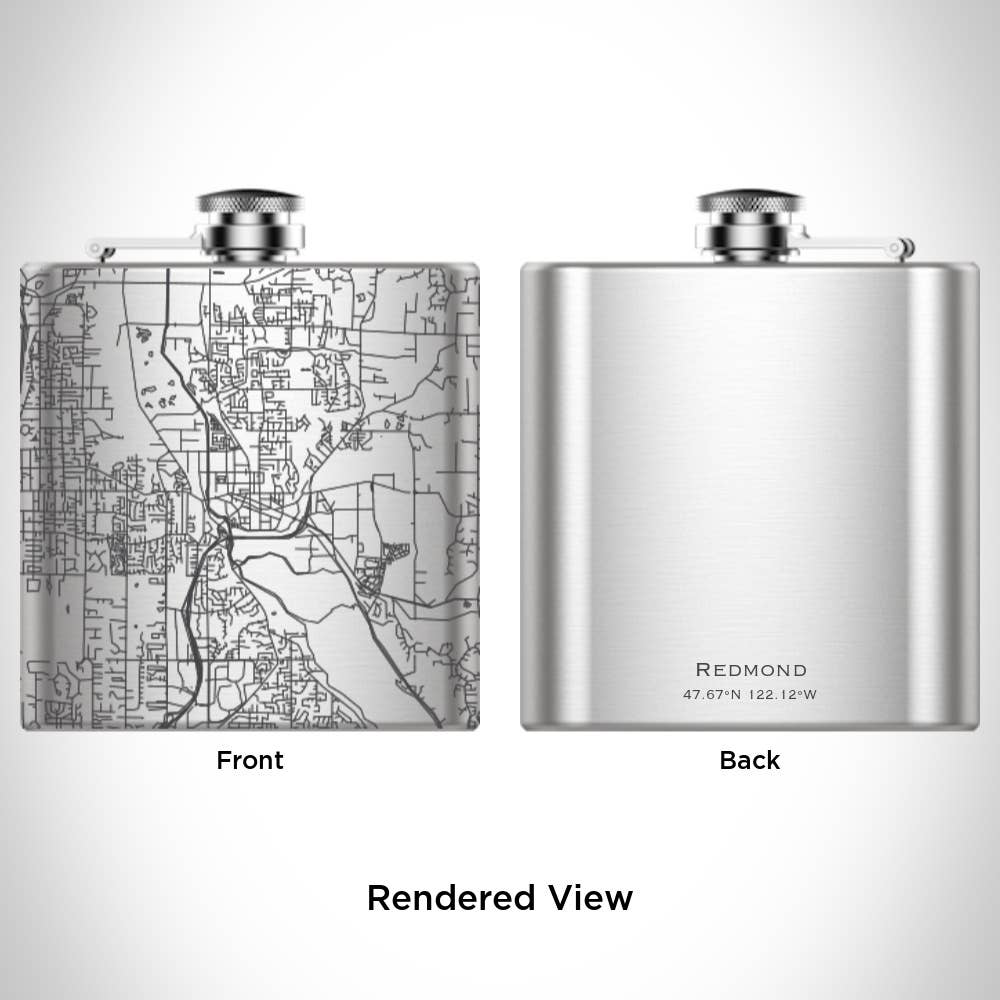 JACE.design - Wholesale Flask - Redmond WA Map Hip Flask1