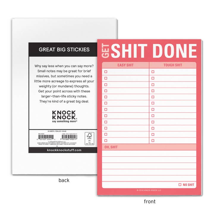 Knock Knock - Wholesale Sticky Notes - Get Shit Done Great Big Sticky Notes1