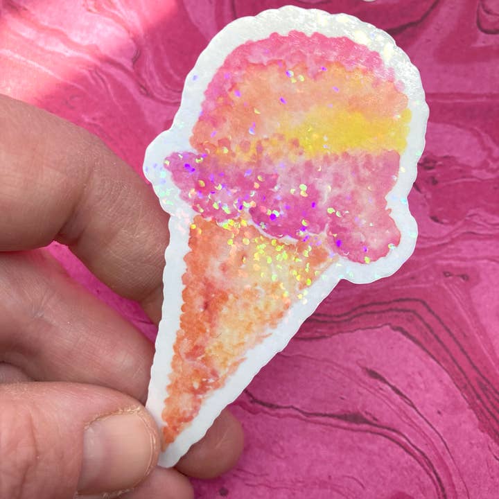 Wasserdichter Aufkleber mit Eiswaffel für den Großhandel von stickersbyjodi