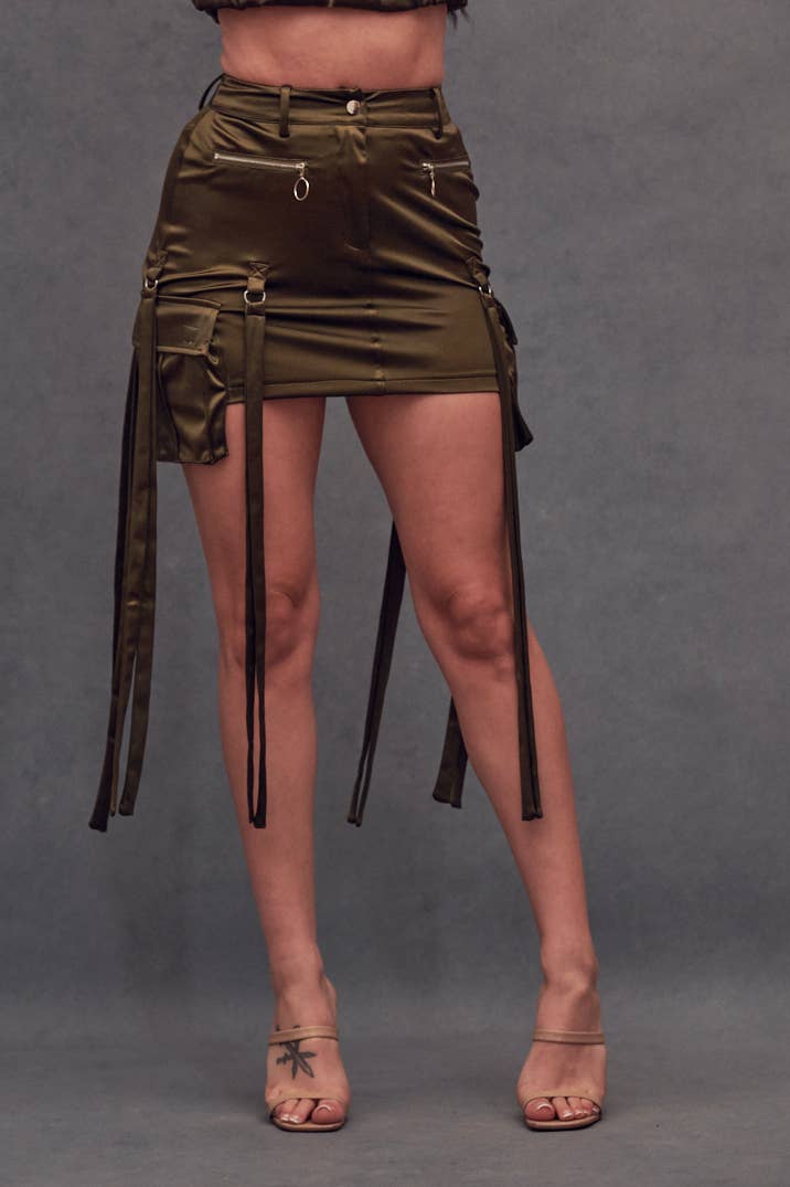 WFFS - Wholesale Skirt - Women's - Satin Cargo Skirt7