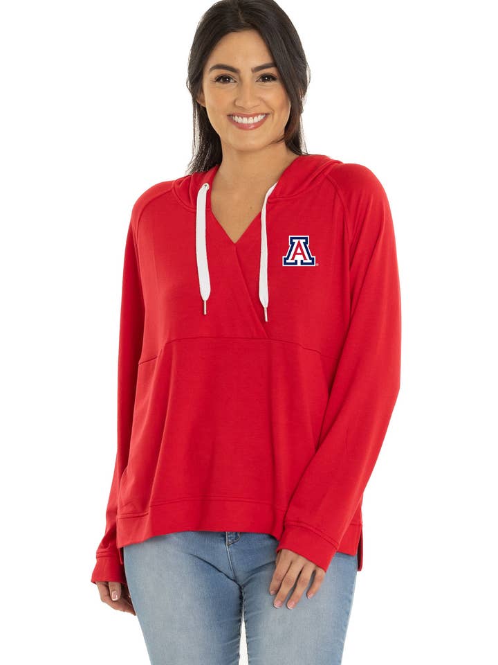 Chandail à capuchon Christine Cross Front des Wildcats de l'Arizona pour la vente par Flying Colors Apparel