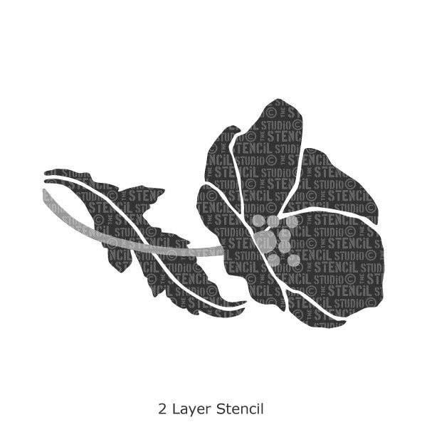 The Stencil Studio - Wholesale Stencil/Craft Die - Poppy and Leaf Stencil