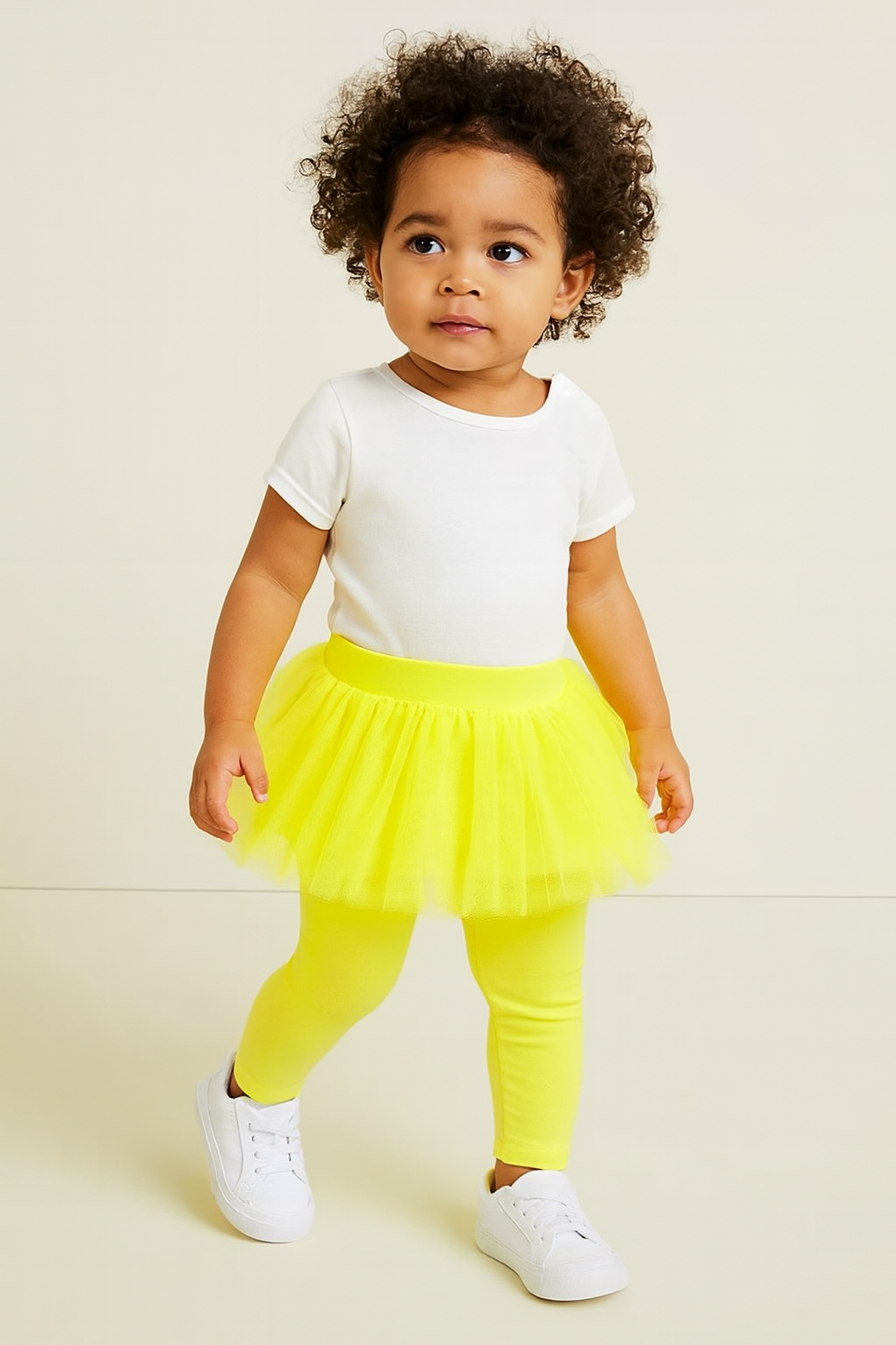 Fennco Styles - Wholesale Top & Leggings Set - Kids - Yellow Toddler Girl Tutu Legging Pants   2