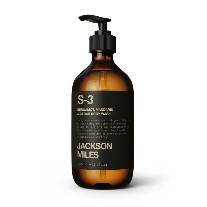 Jackson Miles - Wholesale Body wash/shower gel – Men's - S-3 Bergamot, Mandarin & Cedarwood Oud Body Wash 500ml