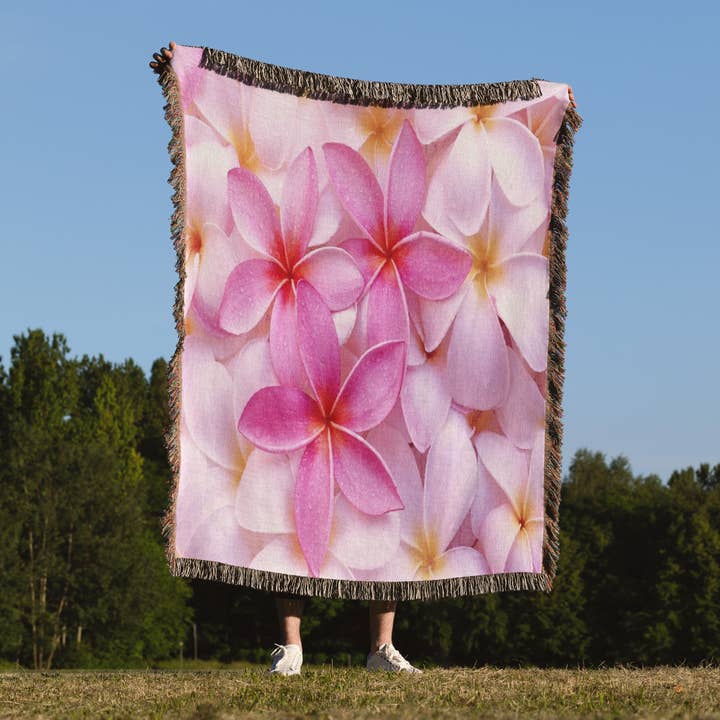 3dRose - Wholesale Throw Blanket - 3dRose, Pink Plumeria, Blanket1