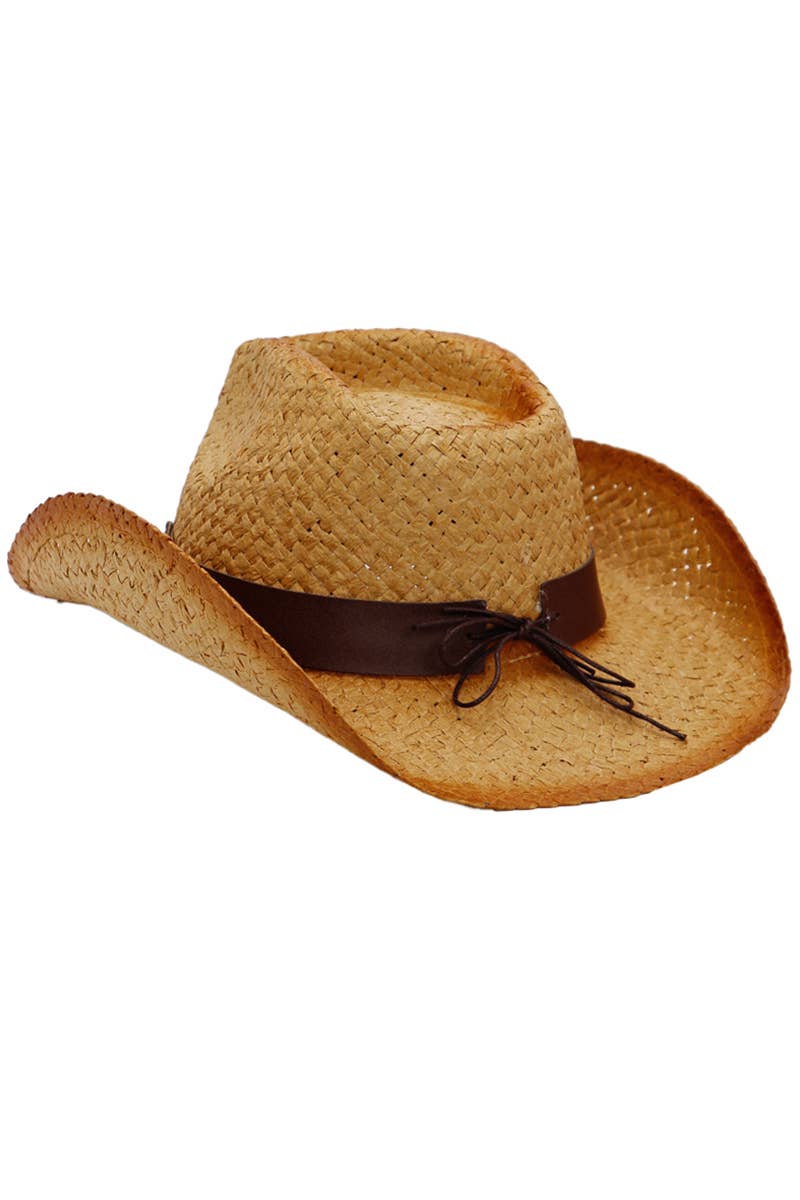 Cap Zone - Vente Chapeau de cowboy – unisexe - Bonnet de cowboy Longhorn Belt vintage en papier brûlé ombré et paille6