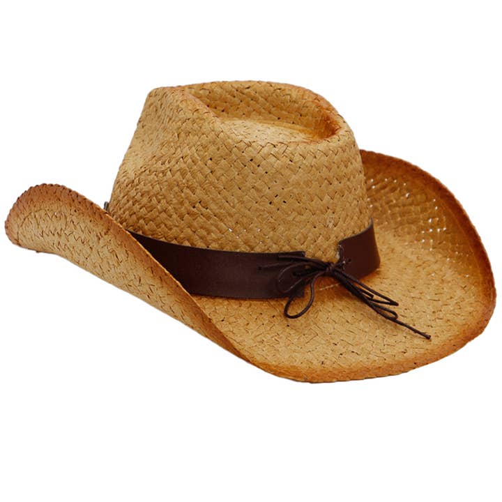 Cap Zone - Vente Chapeau de cowboy – unisexe - Bonnet de cowboy Longhorn Belt vintage en papier brûlé ombré et paille6