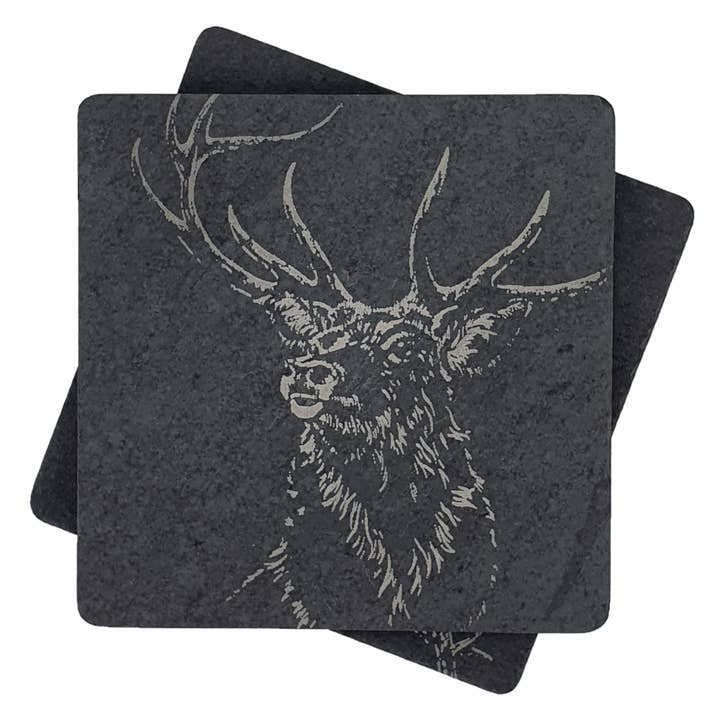 Stag Slate Coasters - 4 Pack | SOR24 for wholesale by LT Creations