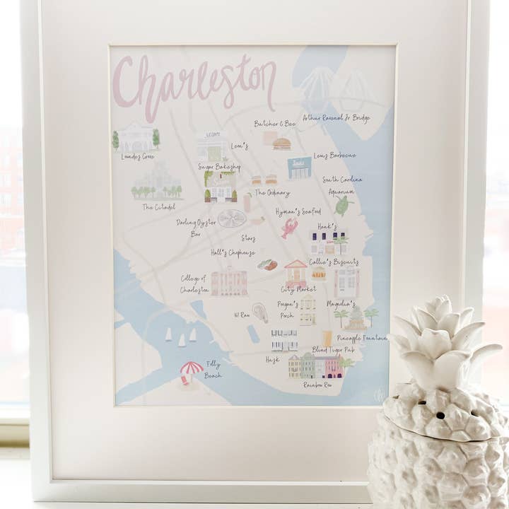 Palm Prints - Wholesale Art Print - Charleston, South Carolina Map Print2