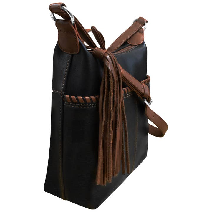 Nero/Toffee 6686 Borsa a Tracolla Hobo con Nappa in vendita all'ingrosso su Faire1