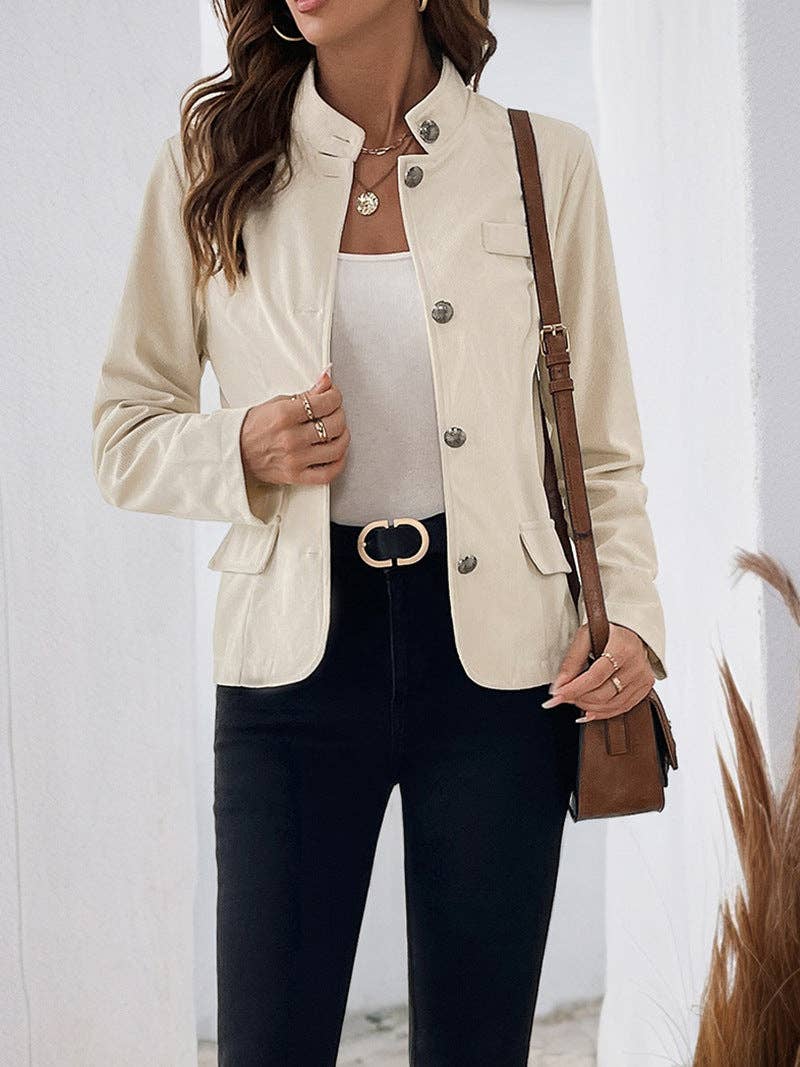 Apricot Women’s Corduroy Short Cardigan Jacket for wholesale on Faire0