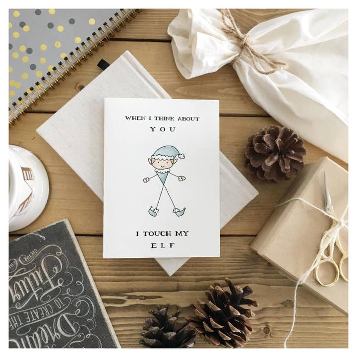 Holiday – "Rör min nisse" Busig nisse julkort för wholesale av kenziecards