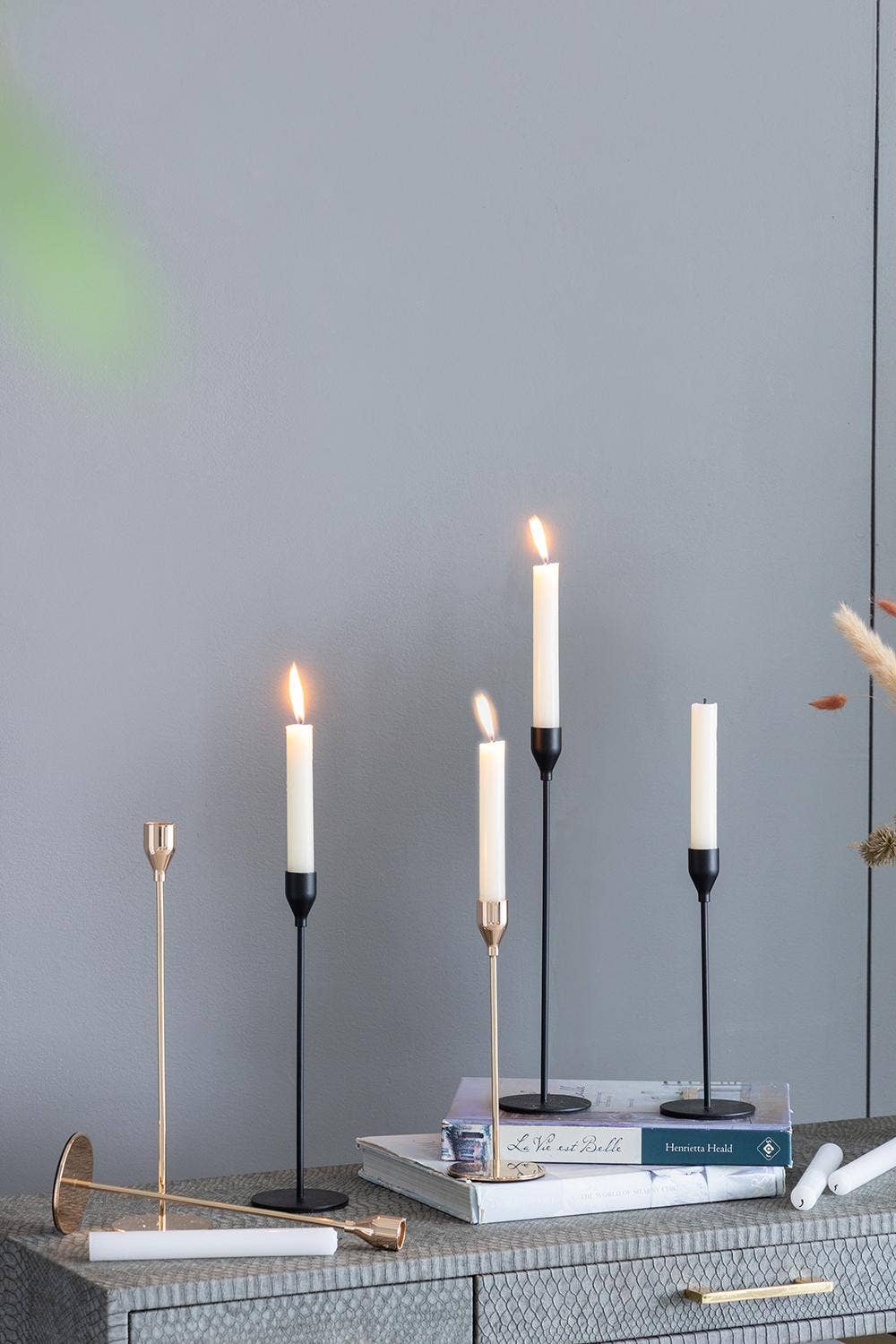 A&B Home Group Inc. - Wholesale Candle Holder - S/3 Candle Holder L:3x3x12.6" M:3x3x10.8" S:3x3x8.9" - Gold12