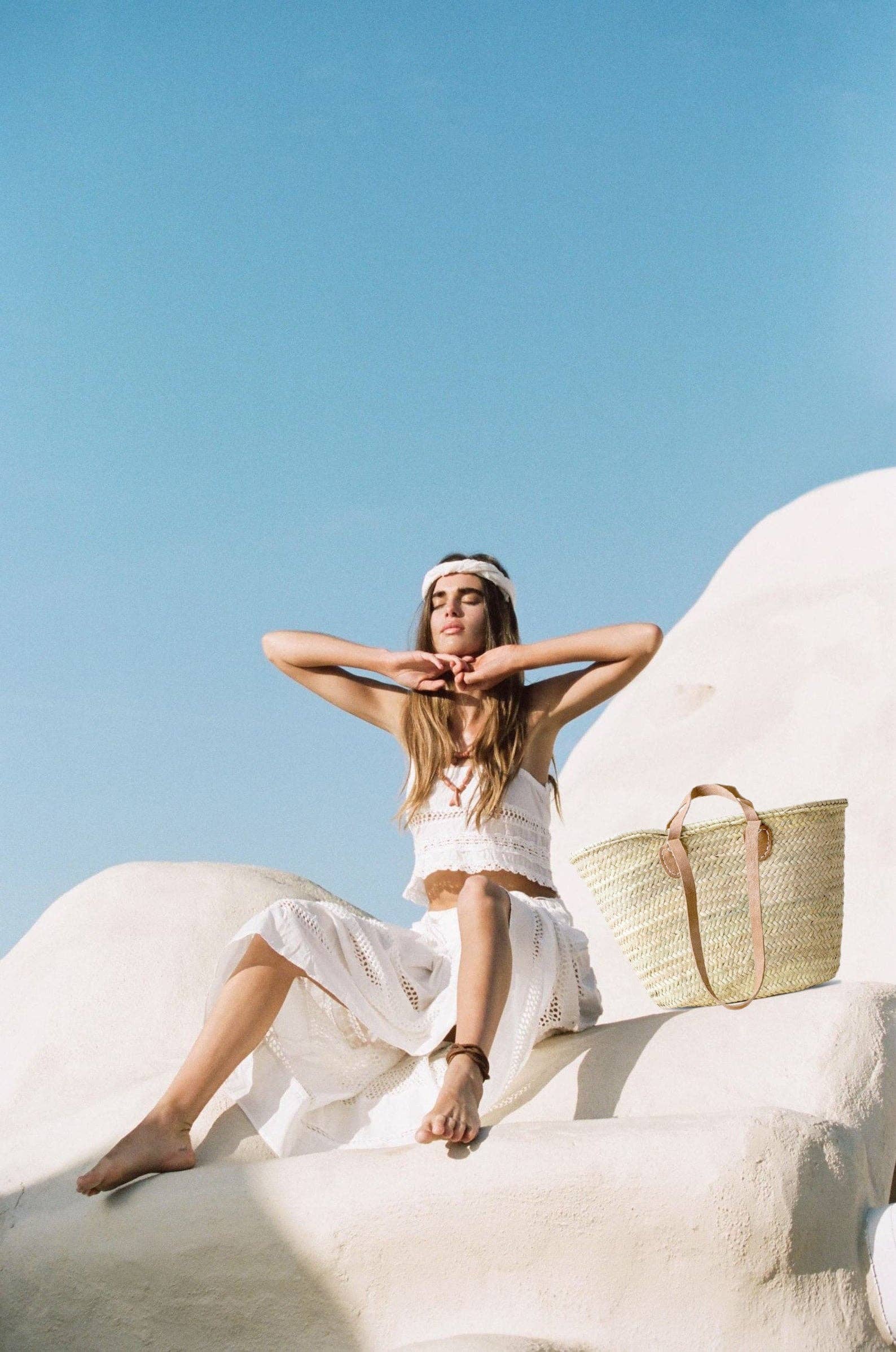 wowheritage – Großhandel Strandtaschen – Französischer Marktkorb mit doppelten Ledergriffen8