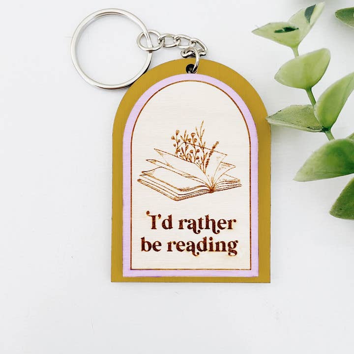 Remember November, Inc - Wholesale Keychain - Women's - Book Keychain I'd Rather Be Reading Boho Keychain Book Nerd1
