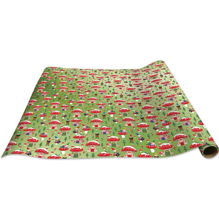 Jillson & Roberts - Wholesale Wrapping Paper Roll - Holiday Gnomes Wrap - Jumbos