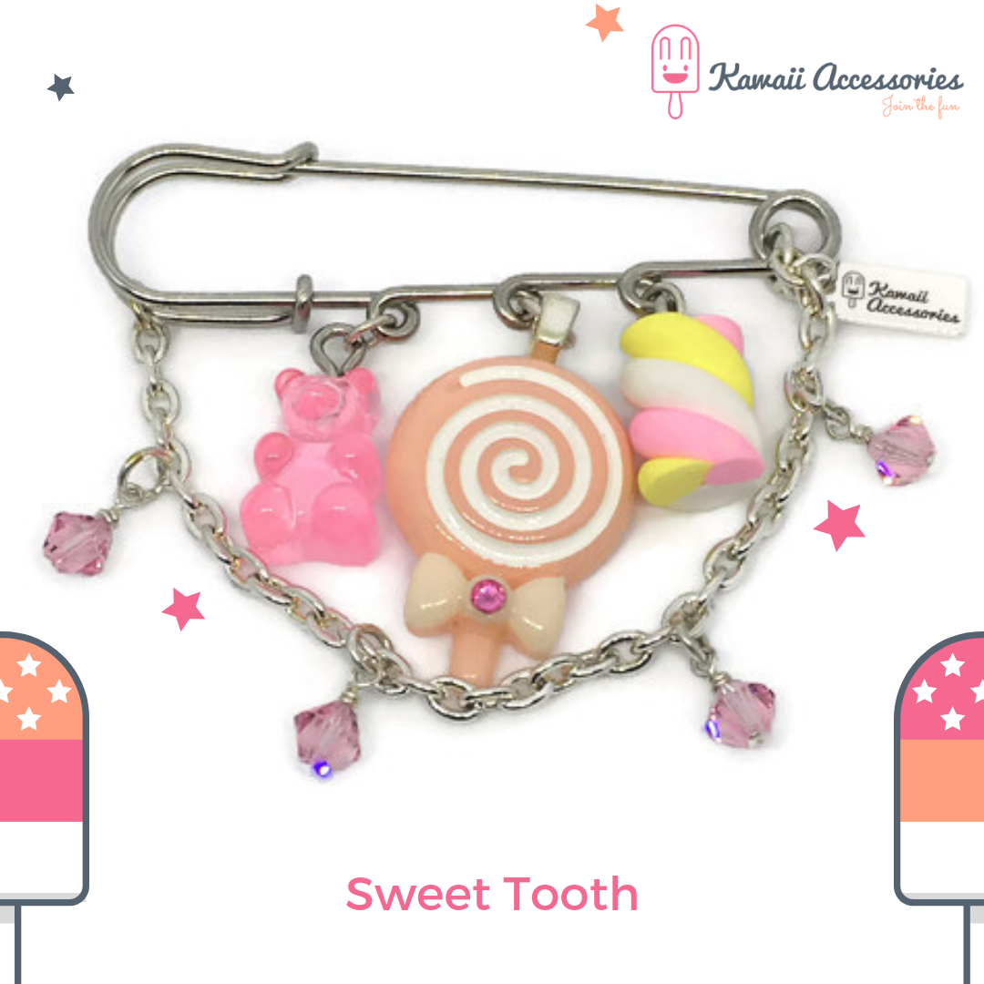 Kawaii Accessories by Kuroji - Wholesale Brooch - Sweet Tooth - Kawaii brooch2