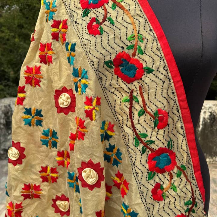 bhavnas boutique – wholesale Wrap – Women's – Phulkari Dupatta Embroidery Work Cotton Women Dupatta Scarf